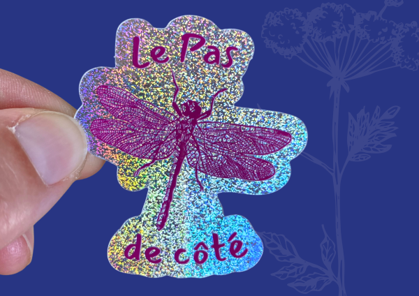 Autocollant Libellule pailletée